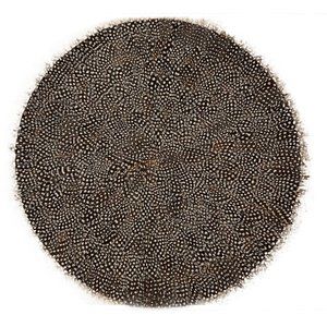 Two's Company - Set of 6 Guinea Fowl Feather Placemats - Feathers *NWT*